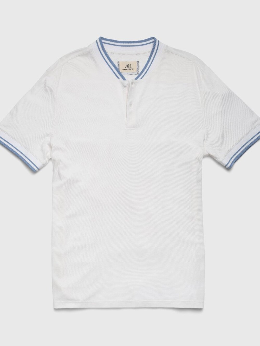 Surfside Supply White Piped Collarless Short Sleeve Performance Polo